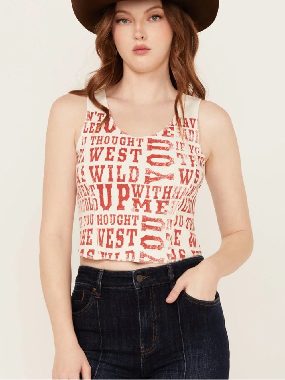 IDYLLWIND RHETT THE WEST WAS WILD GRAPHIC RIB KNIT TANK
